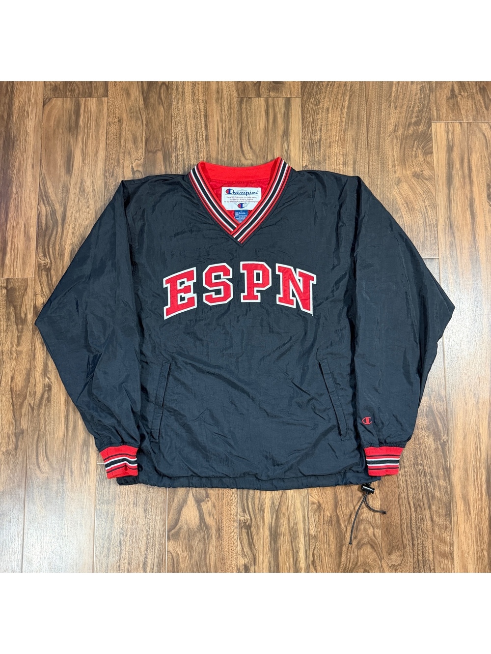 Vintage 90s Champion ESPN Windbreaker Pullover Jacket Medium